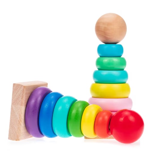 WOODEN STACKING TOY 儿童彩虹叠叠乐木质玩具