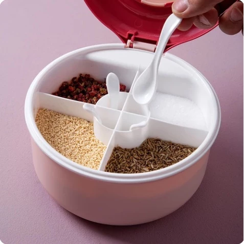 Four compartment seasoning box 四格调味料盒