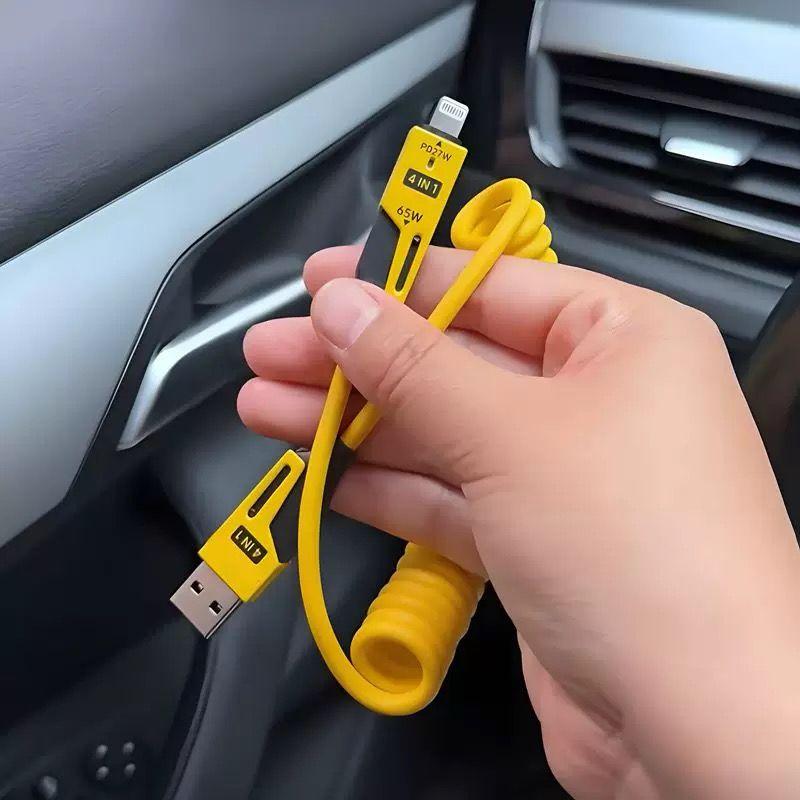 4-in-1 65W Data Cable 倍魔弹簧伸缩四合一65w数据线