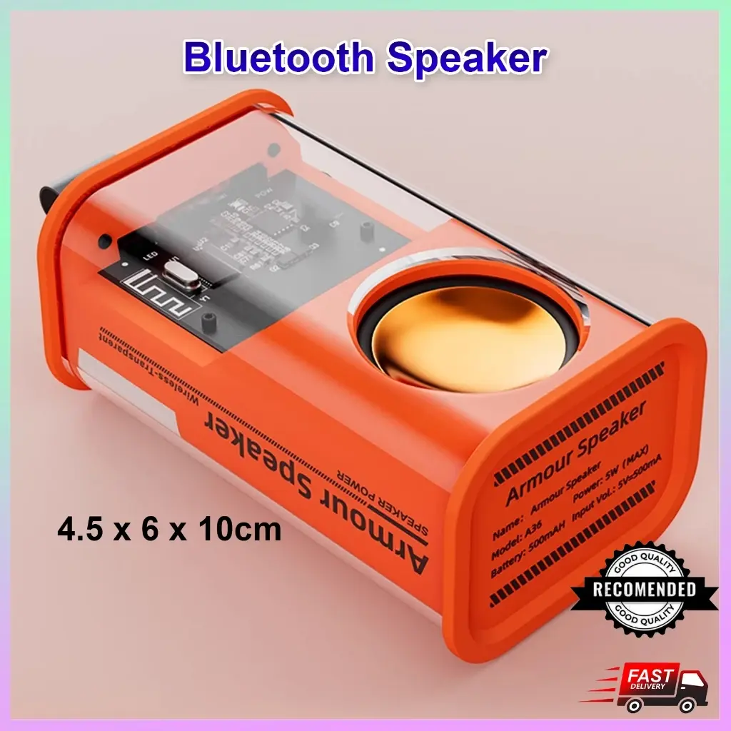 Transparent Mecha-Style Portable Hanging Bluetooth Speaker 透明机甲时尚便携可吊挂蓝牙音响