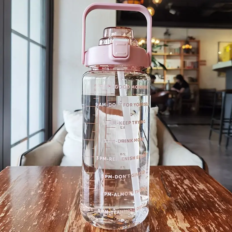 Portable Water Bottle with Motivational Quotes 多喝水时刻语录便携大水壺