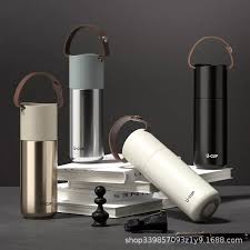 Minimalist Press-to-Pour Insulated Bottle with Handle 简约按压出水手提保温杯
