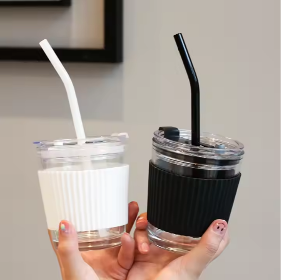 Ins Coffee Glass Cup Ins 风格咖啡玻璃杯【Small 小】【Black 黑 / White 白】