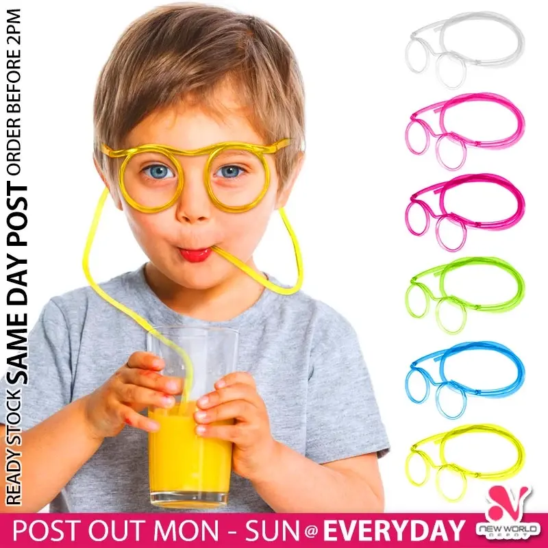 Funny Soft Cute Glasses Straw 有趣柔软可爱眼镜吸管