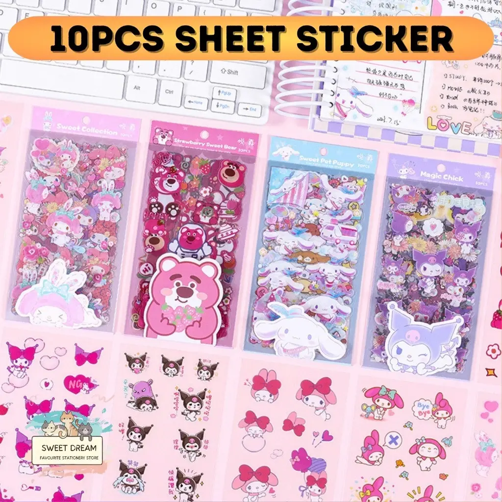Sanrio Cartoon Transparent Stickers 三丽鸥卡通透明贴纸