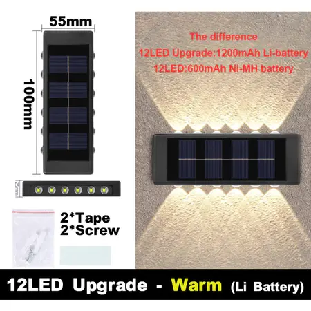LED SOLAR WALL LAMP LED太阳能壁灯 2 PACKS