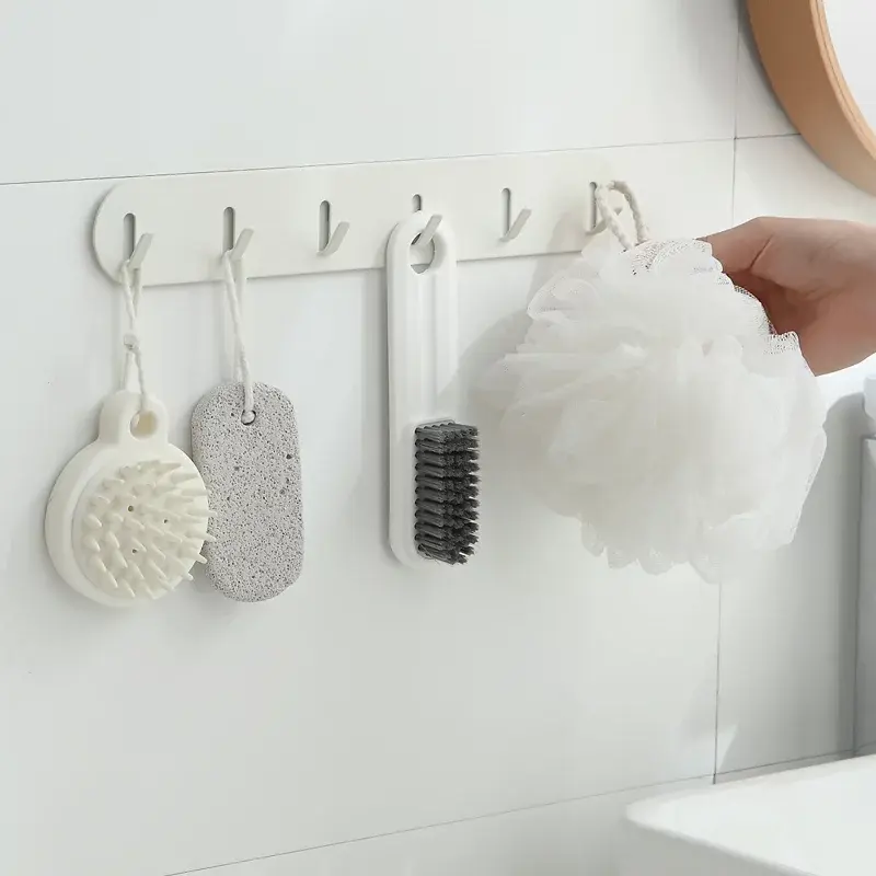SIX HOOKS Seamless Wall Mounted Hooks 六钩免钉无痕墙面挂钩