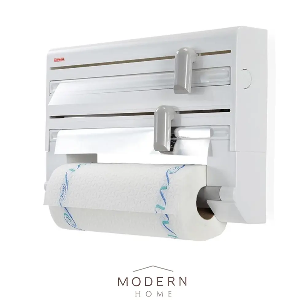 3-in-1 Aluminum Foil, Paper Towel, and Plastic Wrap Dispenser 铝箔纸巾保鲜膜三合一分配器