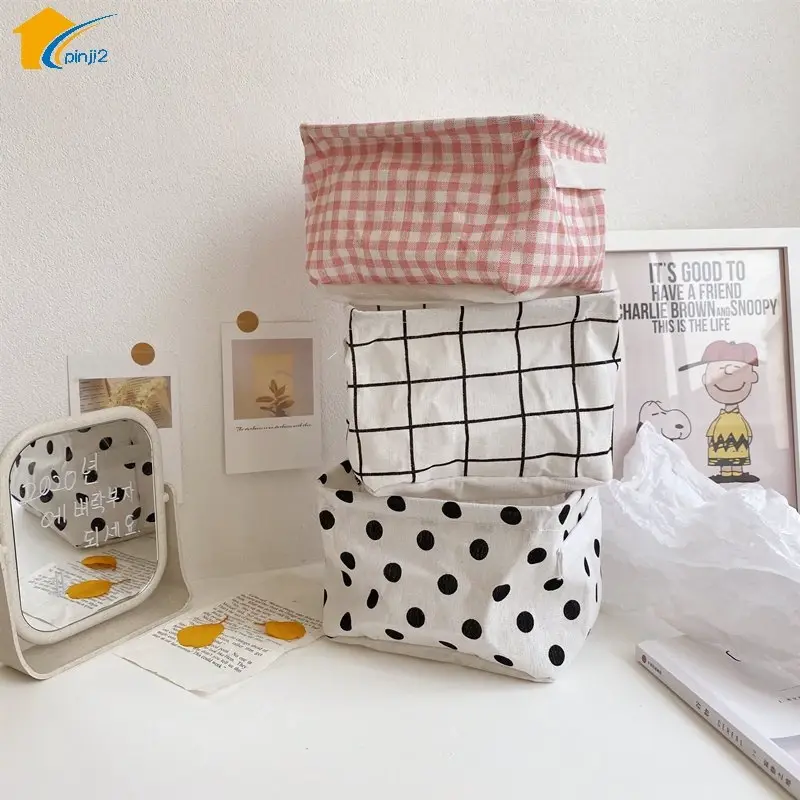 Nordic Style Foldable Waterproof Durable Cotton Linen Storage Basket 北欧风格可折叠防水耐用棉麻收纳篮