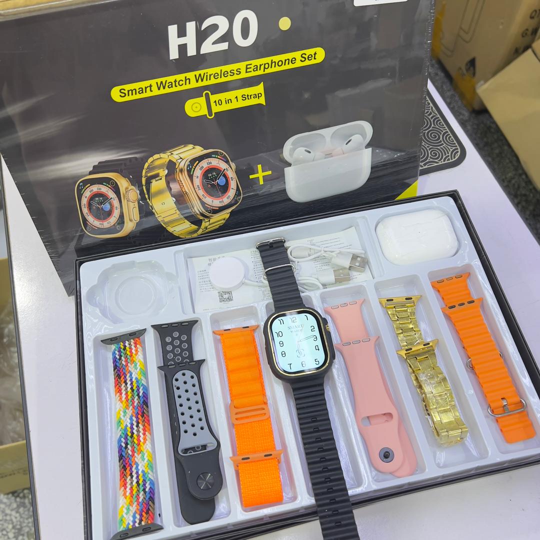 H20 SMART WATCH WIRELESS EARPHONE SET 10 IN 1 智能手表无线耳机套装