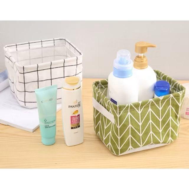 Nordic Style Foldable Waterproof Durable Cotton Linen Storage Basket 北欧风格可折叠防水耐用棉麻收纳篮