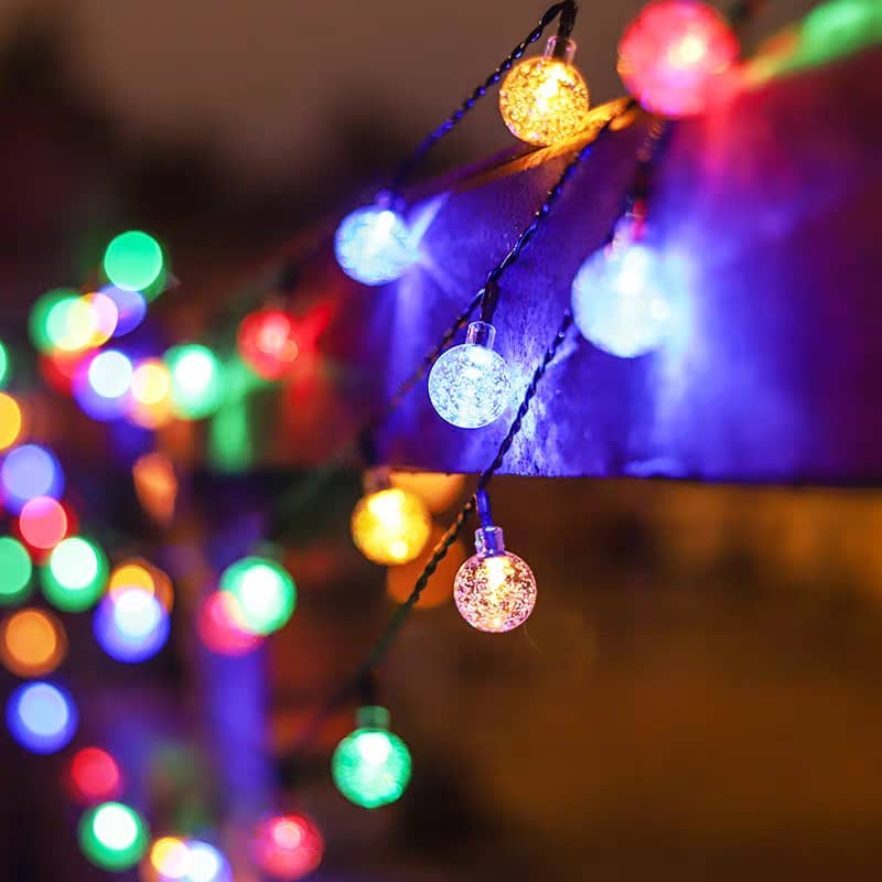 Solar Bubble Ball String Light 太阳能小气泡球彩灯串 【黄白】