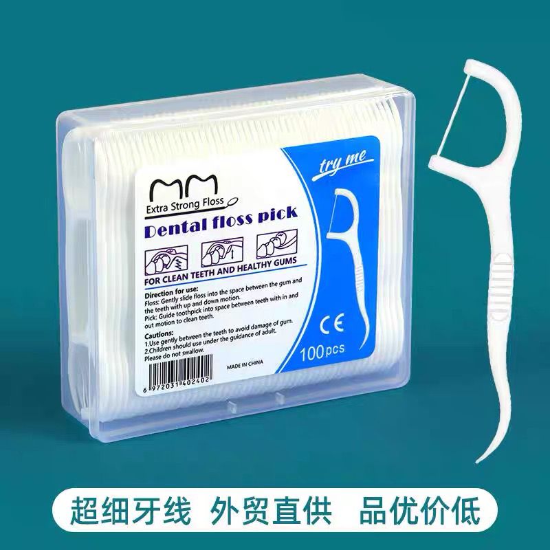 Refillable Dental Floss Pick 可替换式牙线棒【1BOX 100PCS】
